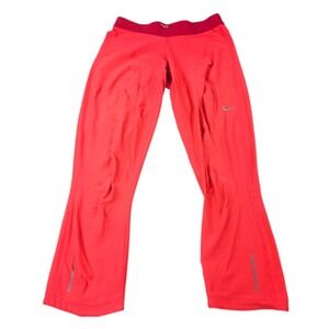 Nike Dri-FIT Pants‎ Womens Medium Red Groove Flare Just Do It Athletic Running